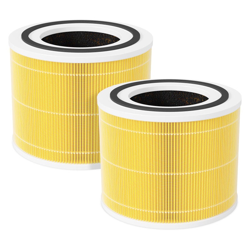 Future Way Core 300 Replacement Filter for LEVOIT Core 300  300S Air Purifier 3Stage H13 True HEPA Filter for Common Airborne Substance Removal Replace Core 300RF Yellow 2Pack