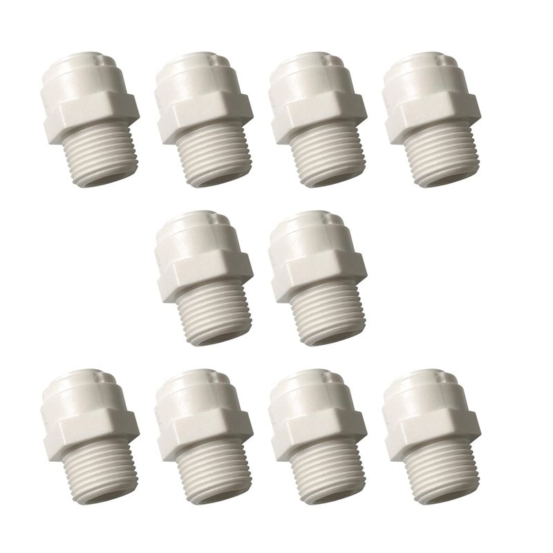 Malida Male Push To Connect Tube Fitting,water purifiers Quick Connector Drinks Dispense and water filtration system fittings (3/8 NPT Male x 3/8 OD Tube)