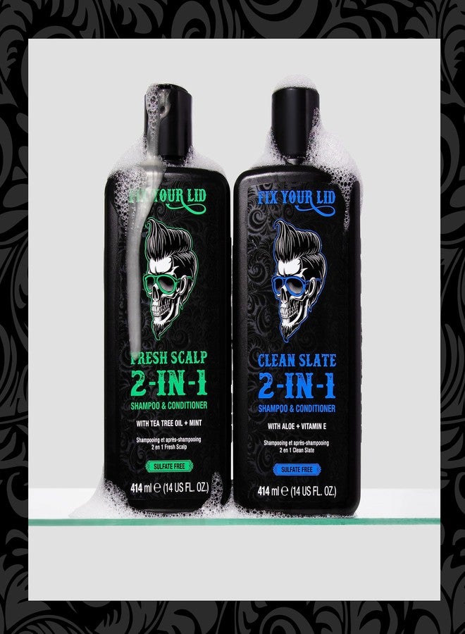 Fix Your Lid Clean Slate 2-in-1 Shampoo and Conditioner for Men | Deep Cleansing Formula with Aloe and Vitamin E | Removes Oil, Buildup and Conditions, 14 fl oz - Image 4