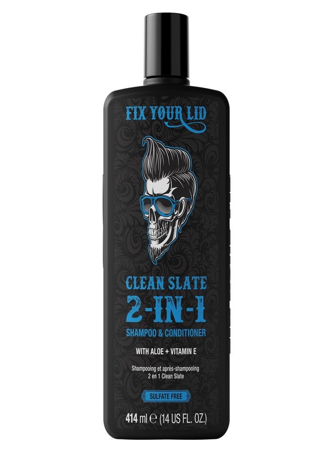 Fix Your Lid Clean Slate 2-in-1 Shampoo and Conditioner for Men | Deep Cleansing Formula with Aloe and Vitamin E | Removes Oil, Buildup and Conditions, 14 fl oz - Image 1