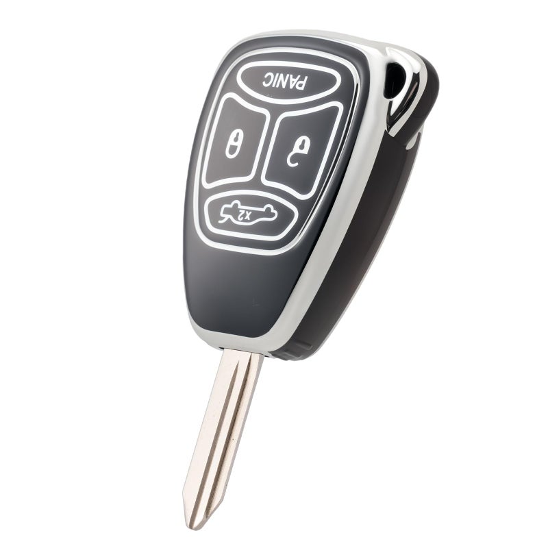 CHATYYD Key fob Cover for Chrysler Soft TPU Car Key Cover Case for Jeep Commander Grand Cherokee Chrysler 300 Dodge Charger Durango 20052009 Accessories4 Buttons Black - Image 3