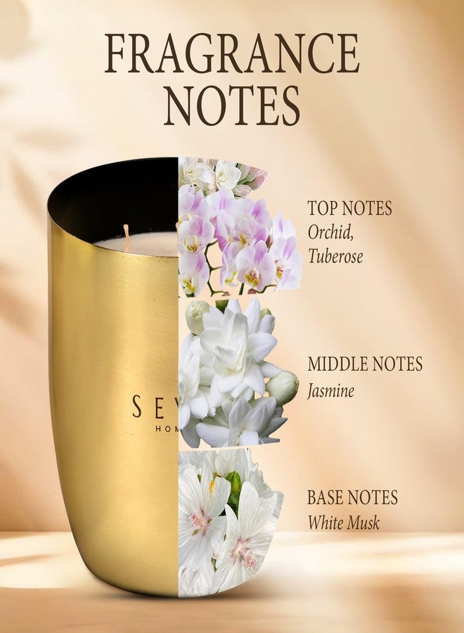 SEVA HOME Heirloom Bloom Scented Candle Gift Set (Pack of 2) | Luxury Aroma & Home Décor | Orchid & Tuberose | Natural Soy Wax | 40-55 Hour Burn - Image 3
