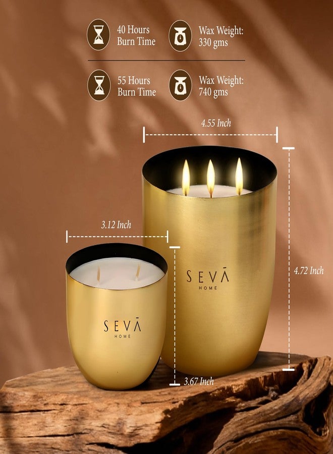 SEVA HOME Heirloom Bloom Scented Candle Gift Set (Pack of 2) | Luxury Aroma & Home Décor | Orchid & Tuberose | Natural Soy Wax | 40-55 Hour Burn - Image 4