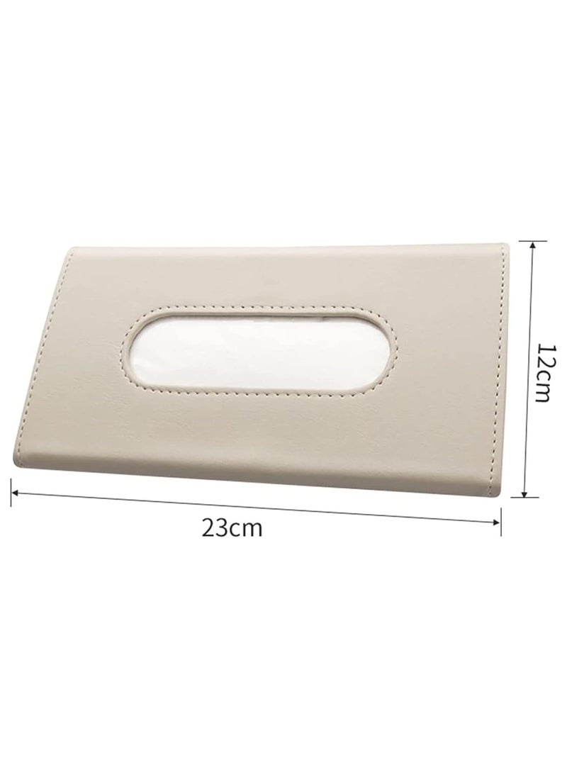 Kimaya - Car Visor Tissue Holder, Dispenser Hanging Paper Towel Holder Case For Seat Back And Vehicle Side Door, Multi-Use Cover & Truck Decoration Beige - Image 1