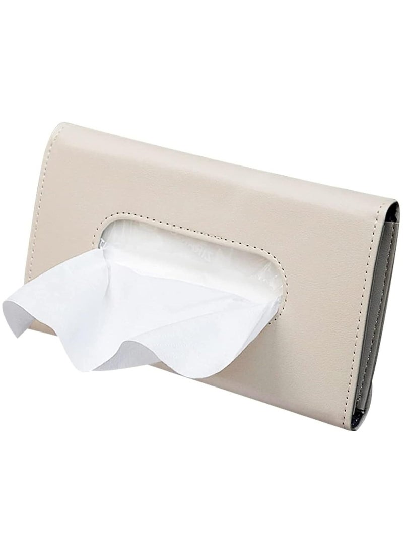 Kimaya - Car Visor Tissue Holder, Dispenser Hanging Paper Towel Holder Case For Seat Back And Vehicle Side Door, Multi-Use Cover & Truck Decoration Beige - Image 1