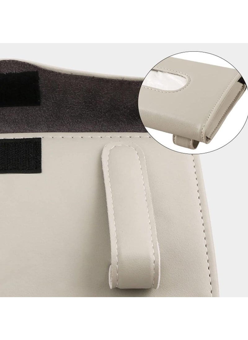 Kimaya - Car Visor Tissue Holder, Dispenser Hanging Paper Towel Holder Case For Seat Back And Vehicle Side Door, Multi-Use Cover & Truck Decoration Beige - Image 1