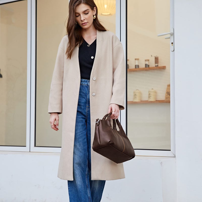 Iswee Tan Satchel Purses for Women Crossbody Bag Medium Size Hobo Top-handle Handbags Tote Bag Women's Shoulder Handbags Designer Ladies Purses (Coffee) - Image 4