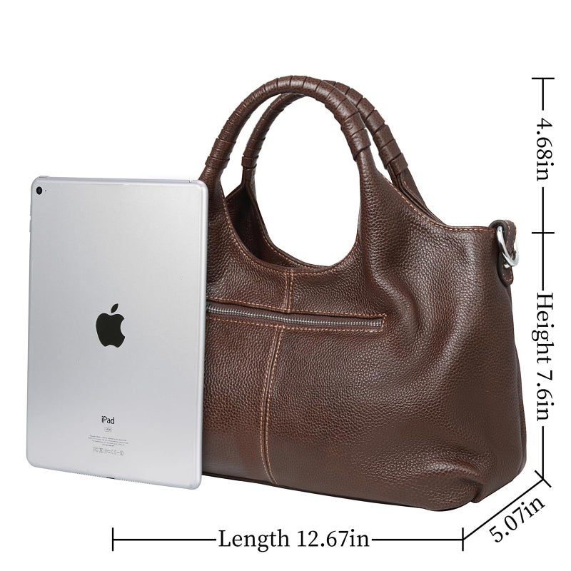 Iswee Tan Satchel Purses for Women Crossbody Bag Medium Size Hobo Top-handle Handbags Tote Bag Women's Shoulder Handbags Designer Ladies Purses (Coffee) - Image 5