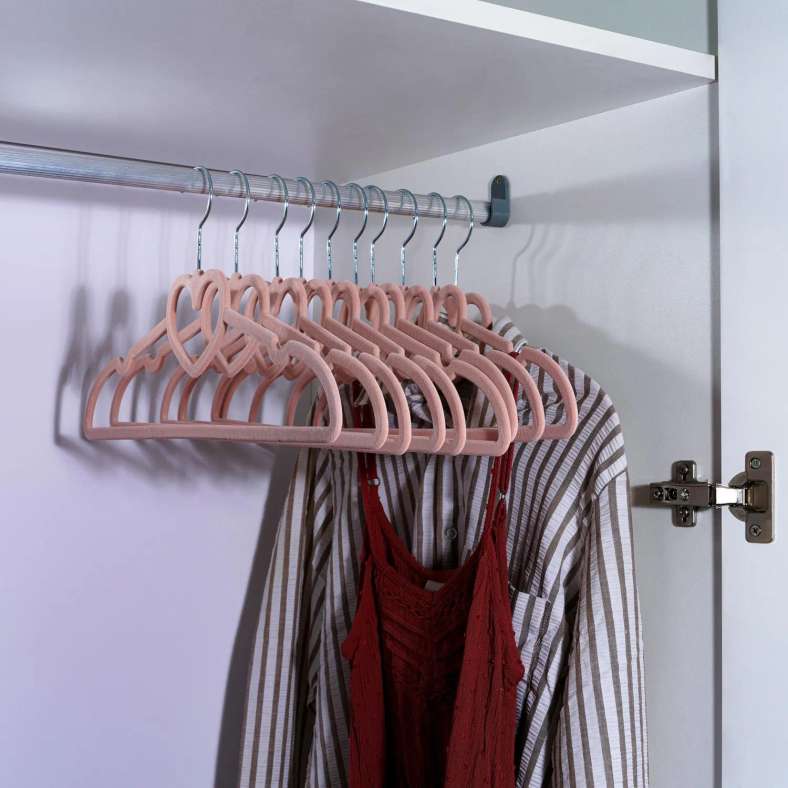 Pan Home Giorgia Heart 10-Pieces Cloth Hanger 42x21x0.5cm - Pink - 162JHC9900024 - Image 1