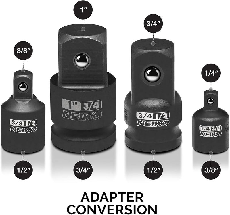 Neiko 30223A Impact Adapter And Reducer Set, 8 Piece Cr-V Sae - Image 4