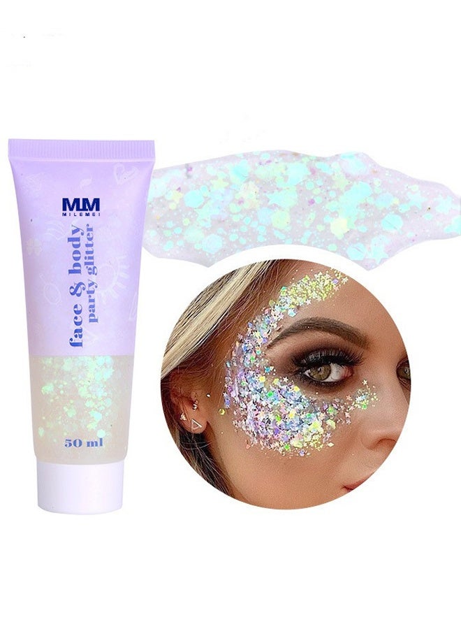 مايلمي الوجه والجسم Party Glitter 50 مل ، الماكياج الجسم المتلمع الجيل الماكياج للوجه الأظافر العين الشعر الشفاه ، جميل لامع مستحضرات التجميل ظلال العيون لمهرجان الحزب الفن DIY  - Image 1