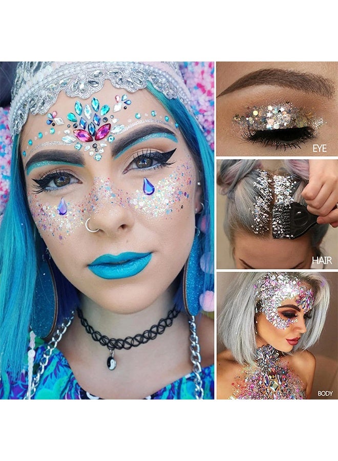 مايلمي الوجه والجسم Party Glitter 50 مل ، الماكياج الجسم المتلمع الجيل الماكياج للوجه الأظافر العين الشعر الشفاه ، جميل لامع مستحضرات التجميل ظلال العيون لمهرجان الحزب الفن DIY  - Image 2