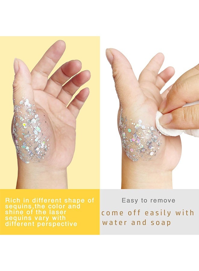 مايلمي الوجه والجسم Party Glitter 50 مل ، الماكياج الجسم المتلمع الجيل الماكياج للوجه الأظافر العين الشعر الشفاه ، جميل لامع مستحضرات التجميل ظلال العيون لمهرجان الحزب الفن DIY  - Image 4