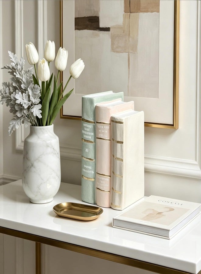 DiliComing Decorative Books Coffee Table Books - Resin Fake Book Shelf Decor Home Decor Bookends Decorative Faux Book for Living Room Bedroom Bookshelf Office Gift 5.5 x 4.5 x 7.5 Inch DiliComing - Image 5