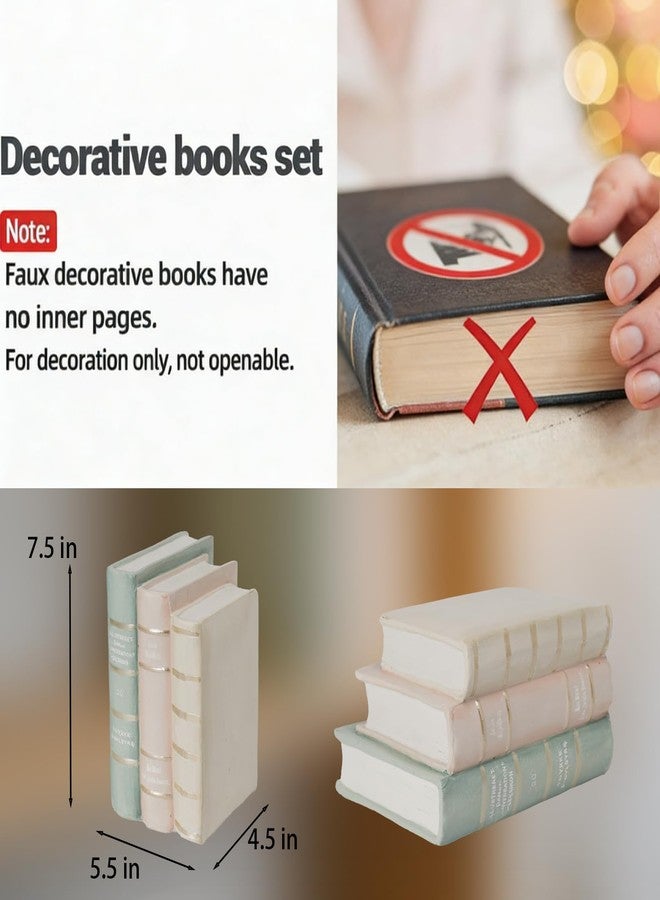 DiliComing Decorative Books Coffee Table Books - Resin Fake Book Shelf Decor Home Decor Bookends Decorative Faux Book for Living Room Bedroom Bookshelf Office Gift 5.5 x 4.5 x 7.5 Inch DiliComing - Image 2