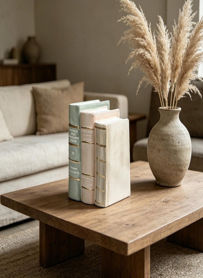 DiliComing Decorative Books Coffee Table Books - Resin Fake Book Shelf Decor Home Decor Bookends Decorative Faux Book for Living Room Bedroom Bookshelf Office Gift 5.5 x 4.5 x 7.5 Inch DiliComing - Image 3