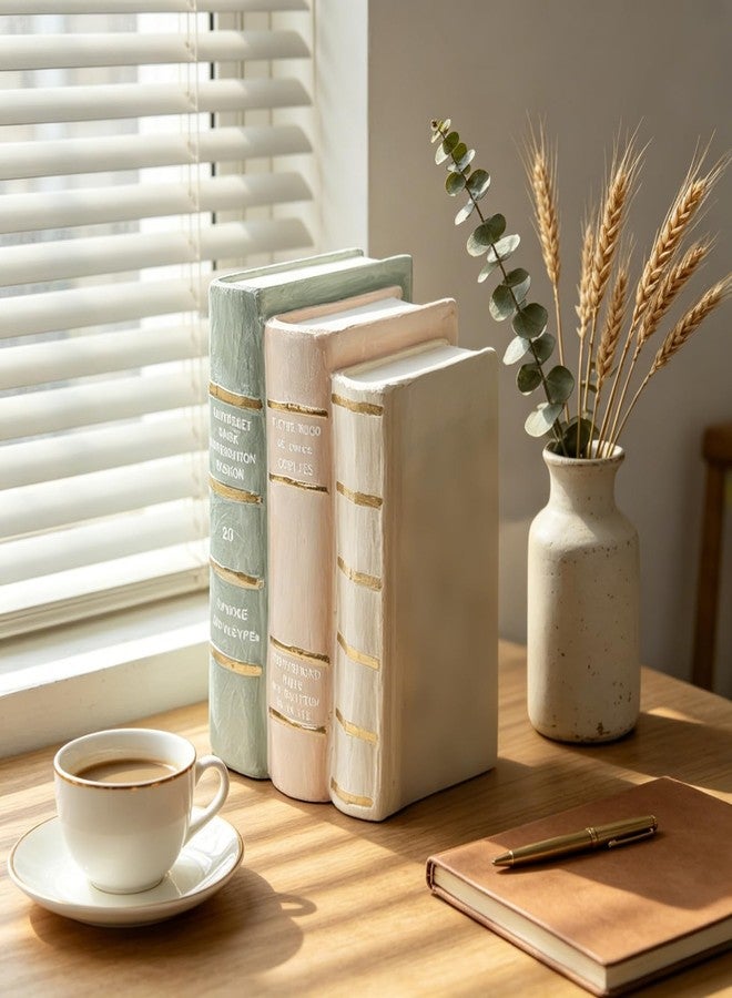 DiliComing Decorative Books Coffee Table Books - Resin Fake Book Shelf Decor Home Decor Bookends Decorative Faux Book for Living Room Bedroom Bookshelf Office Gift 5.5 x 4.5 x 7.5 Inch DiliComing - Image 4