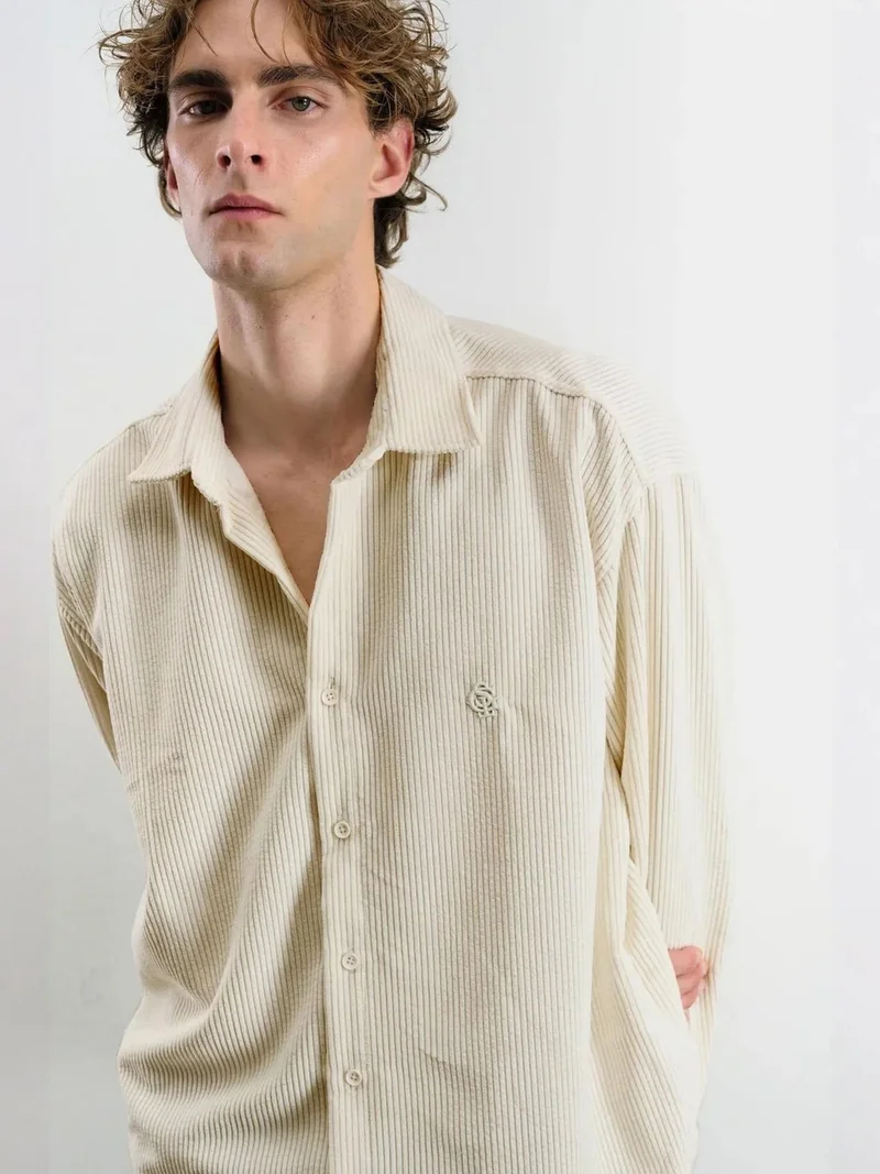 Giesto GIESTO Oversized Velvet Shirt