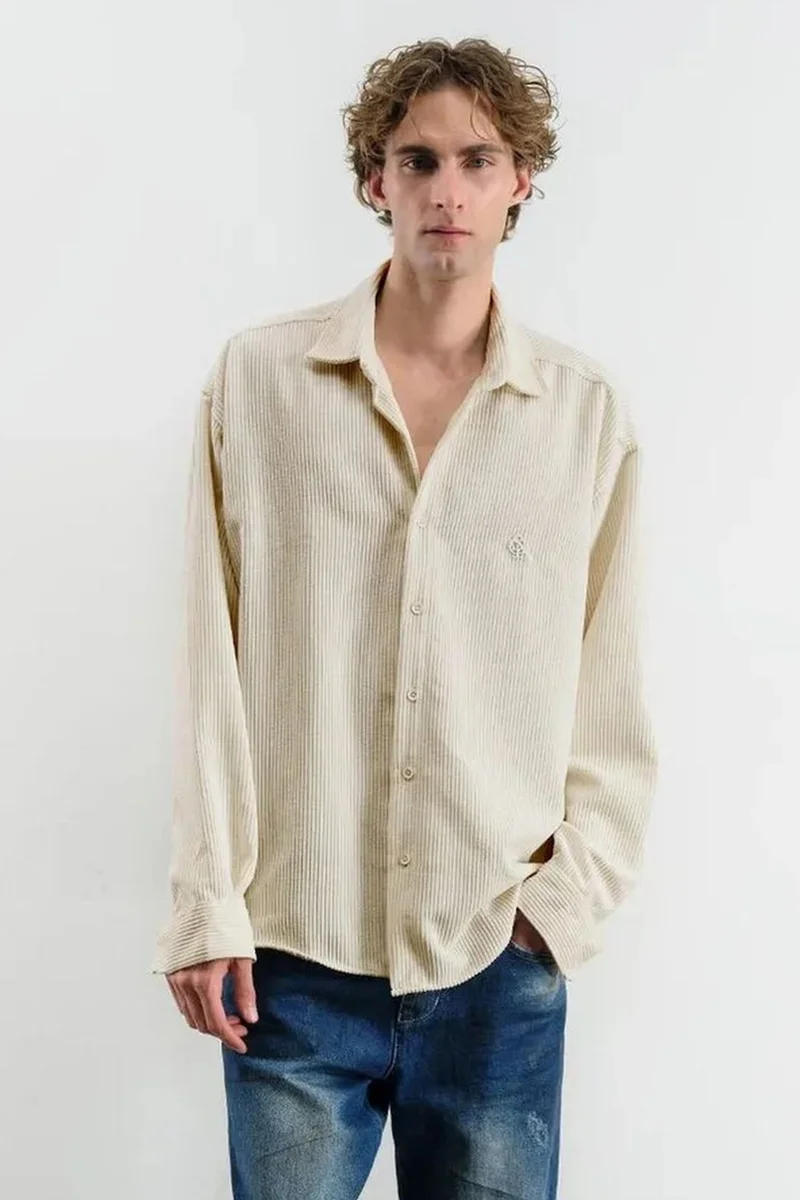 Giesto GIESTO Oversized Velvet Shirt