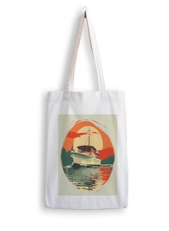 ARTBUG Tote Bag for Women with zip, Aesthetic Canvas tote bag for college girls, office, stylish and reusable - Ship - D No - 160 - Image 1