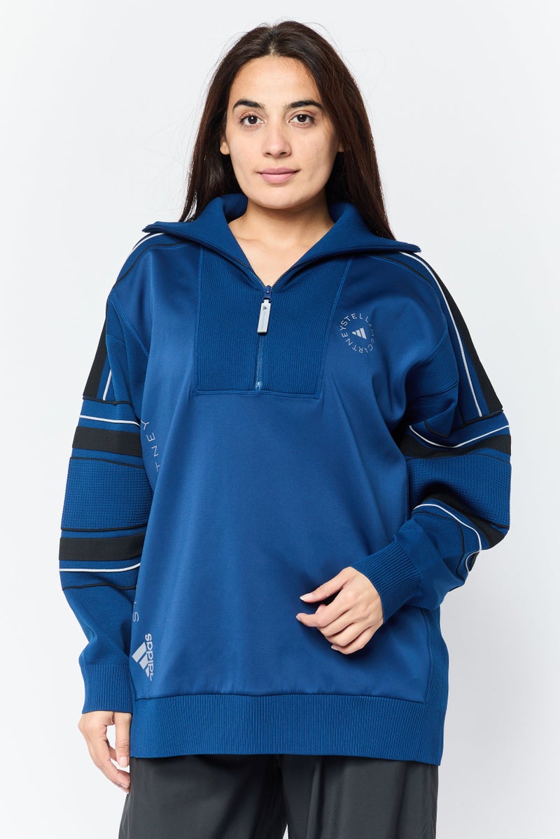 Adidas Adidas by Stella McCartney Women Sportswear Fit Long Sleeves Outdoor Sweatshirt, Navy  - Image 1