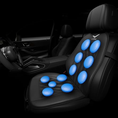 Laxon Air Massage Vehicle Seat | Car Seat Cover, Leather Cushions for Driving, Slim Comfy Design (Black) - Image 2