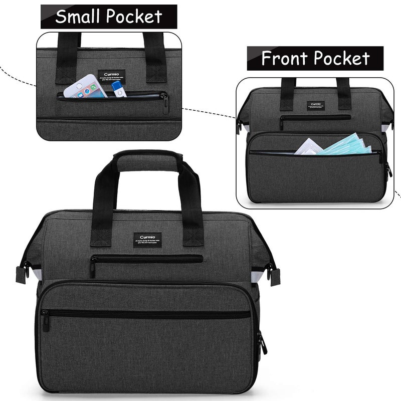CURMIO Home Health Nurse Bag, Medical Supplies Bag with Padded Laptop Sleeve for Home Visits, Health Care, Hospice, Bag ONLY, Black (Patent Pending) - Image 3