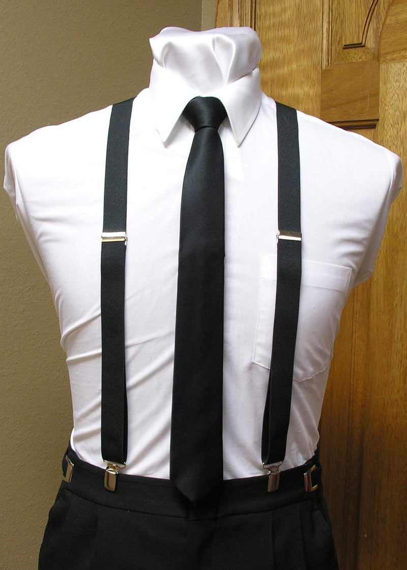 CLOTHERA Black Suspender and Neck Tie Set for Men - Black - Image 2