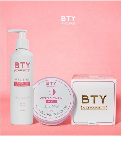 Bty Group Advance Instaglow tone Up Cream 200ml and Advance Overnight Mask 250g