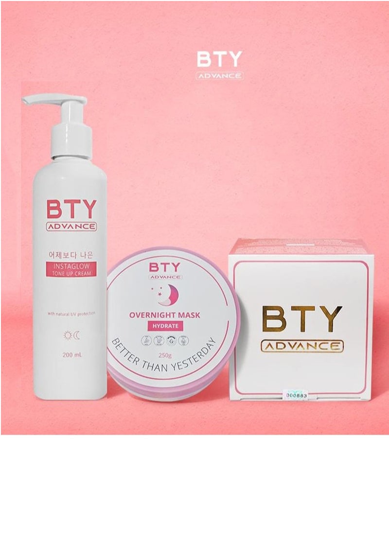 Bty Group Advance Instaglow tone Up Cream 200ml and Advance Overnight Mask 250g