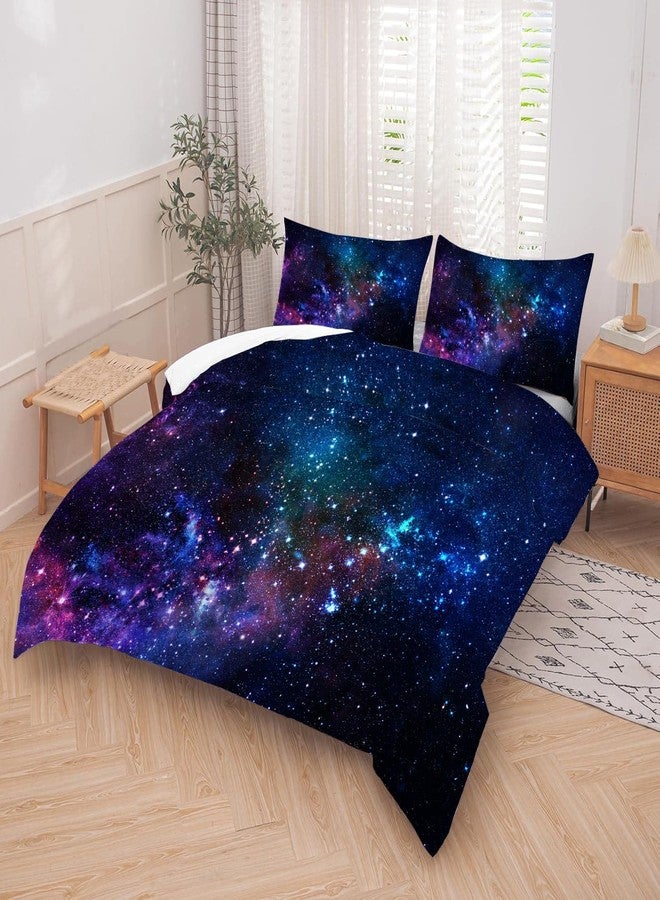 kxry Blue Purple 3D Galaxy Comforter Set Twin Size Outer Space Starry Sky Universe Bedding Sets for Girls Teens Kids 1 Comforter + 1 Pillow Case - Image 5