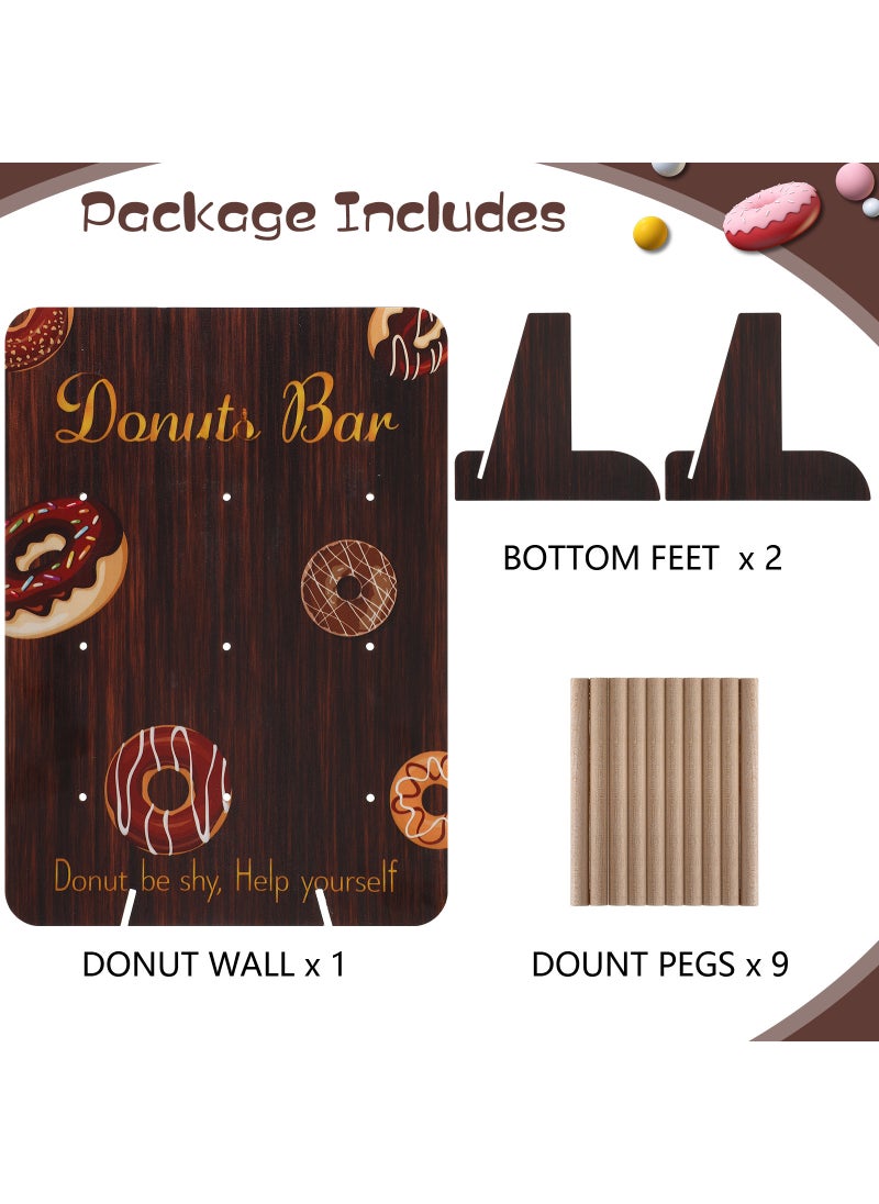 Generic Wooden Display Stand DIY Props Donut Christmas Board Support Brown 