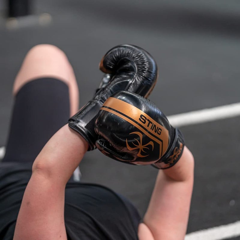 Sting Boxing - Armalite Boxing Gloves | for Competition & Training (10OZ, Black/Silver) - Image 5