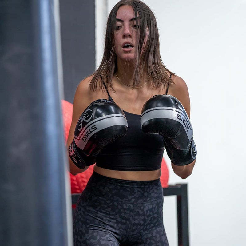 Sting Boxing - Armalite Boxing Gloves | for Competition & Training (10OZ, Black/Silver) - Image 3