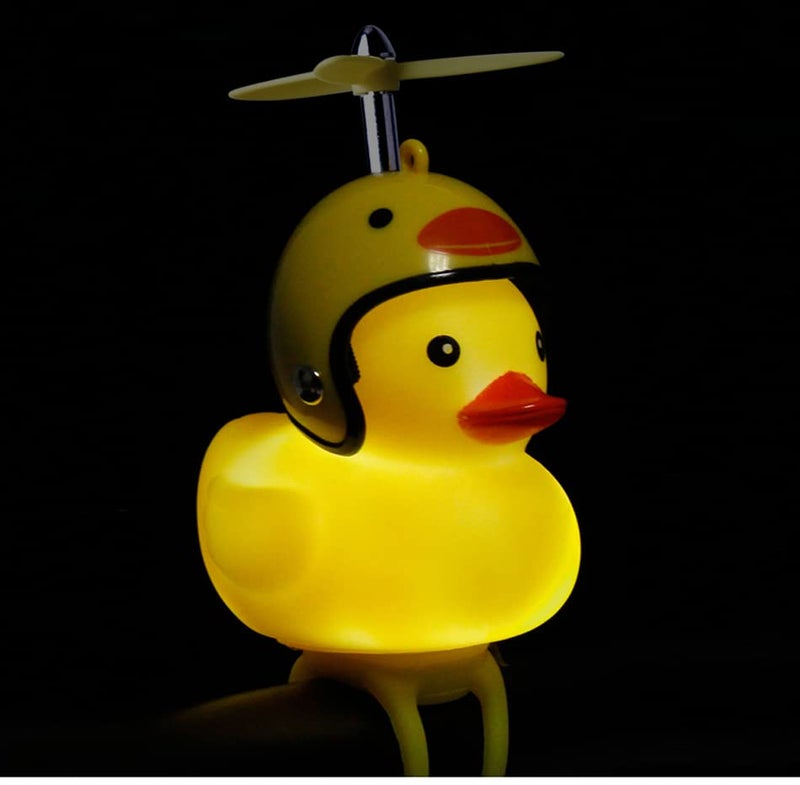 Omeet 2 Pack - Lovely Yellow Duck Bike Bell, Kids Bike Horn, Rubber Yellow Duck Bicycle Accessories with LED Light and Propeller - for Kids Toddler Children Adults Sport Outdoor - Image 3