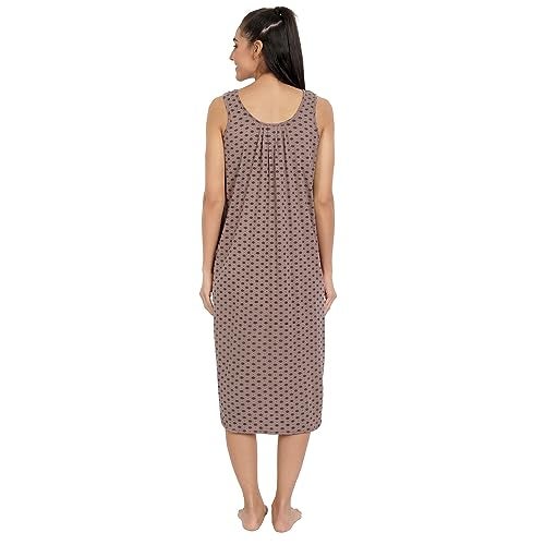 BLAZON Women's Cotton Hosiery Maxi Night Wear with Pockets (13010_BLZ_Allium_BGY_01_4XL_Brownish Grey_4XL) - Image 5