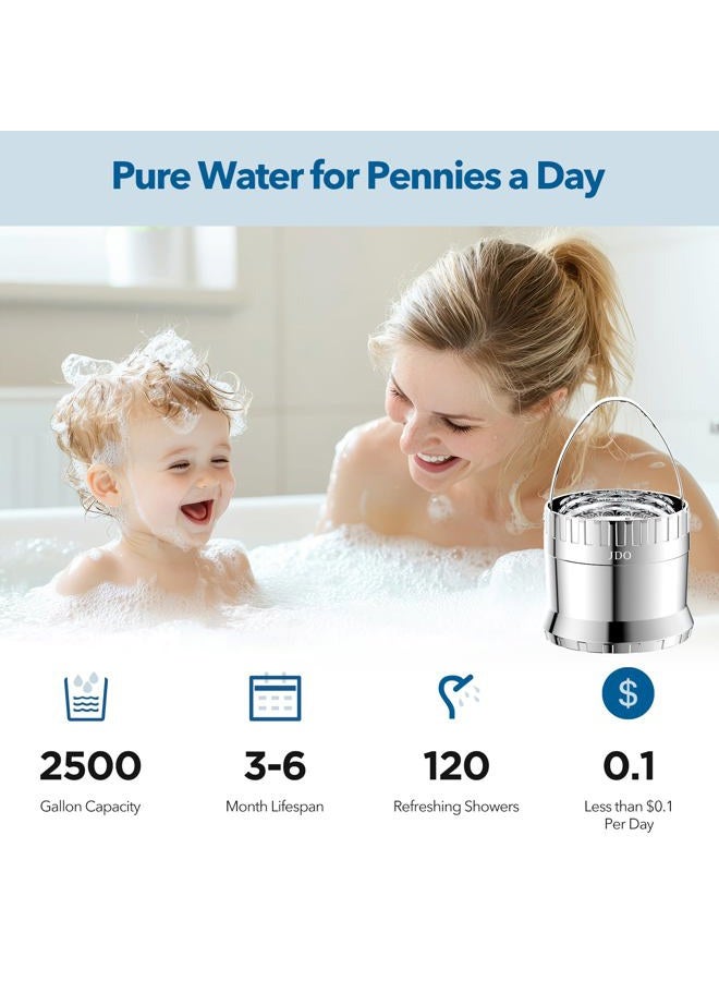 JDO Bath Filter for Tub 2500 Gallon Bathtub Water Filter, Upgraded Large Opening Design (15L/Min) Universal Fit for Bathtub Faucet, Hard Water Softener Removes Chlorine Sensitive Skin Dry Hair Friendly - Image 4
