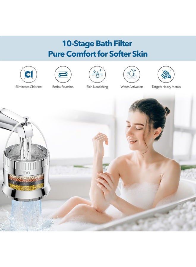 JDO Bath Filter for Tub 2500 Gallon Bathtub Water Filter, Upgraded Large Opening Design (15L/Min) Universal Fit for Bathtub Faucet, Hard Water Softener Removes Chlorine Sensitive Skin Dry Hair Friendly - Image 3