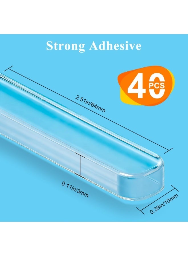 4 Sheets 40Pcs Clear Self Adhesive Cabinet Door Bumper Strips, Silicone Anti Slip Buffer Pads for Sound Dampening, Anti-Collision Furniture Protector - Image 4
