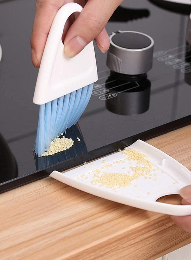 Mini Dustpan and Broom Set Mini Hanging Desk Cleaner Kit for Computer Pet Hair and Kitchen - Image 2