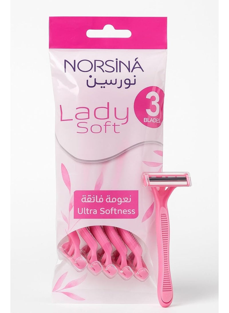 نورسينا شفرات حلاقة نسائية ناعمة نُورسين ليدي سوفت - 3 شفرات - نعومة فائقة - 10قطع - Image 1