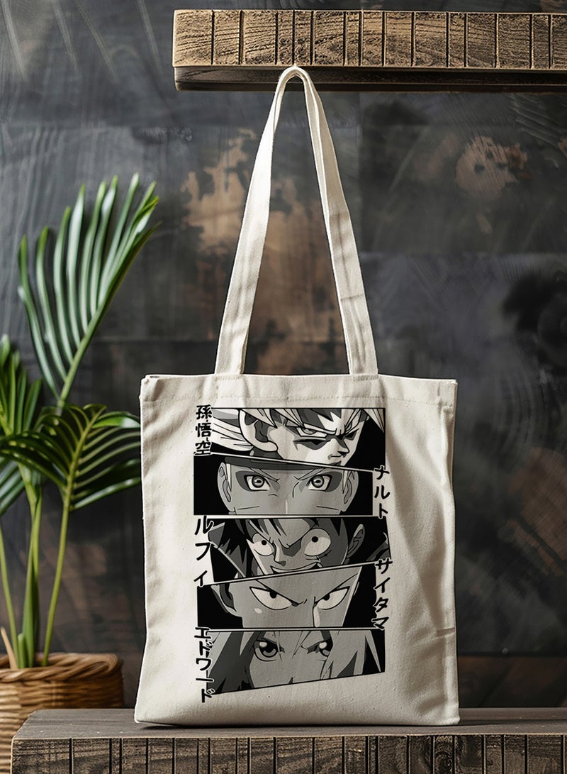 LOWHA Polyester Tote Bag with Shoulder Straps and Heroes Anime Pattern  - Image 3