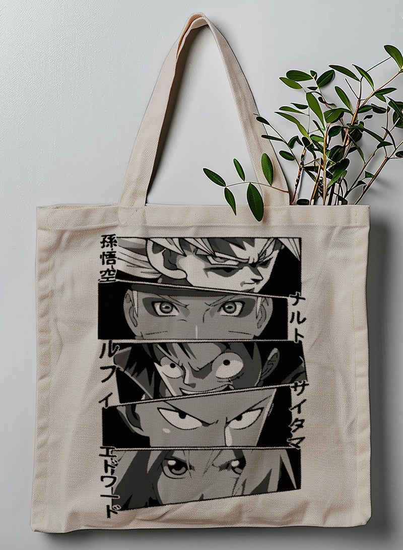LOWHA Polyester Tote Bag with Shoulder Straps and Heroes Anime Pattern  - Image 1