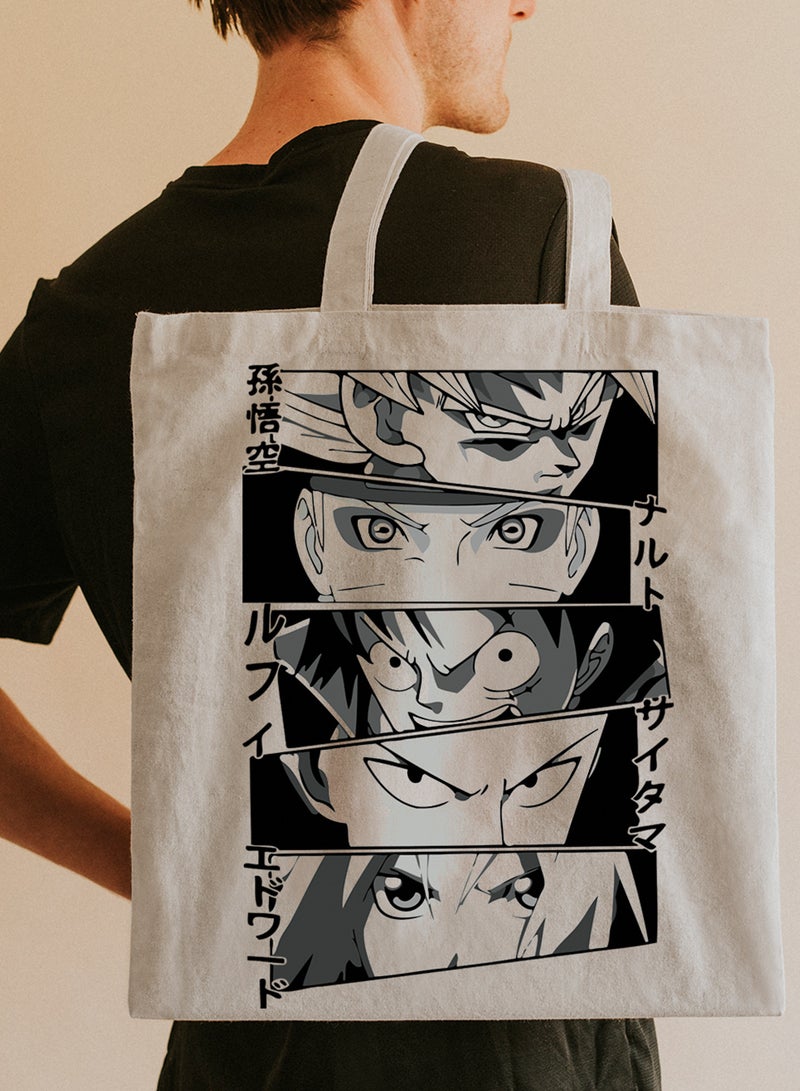 LOWHA Polyester Tote Bag with Shoulder Straps and Heroes Anime Pattern  - Image 2