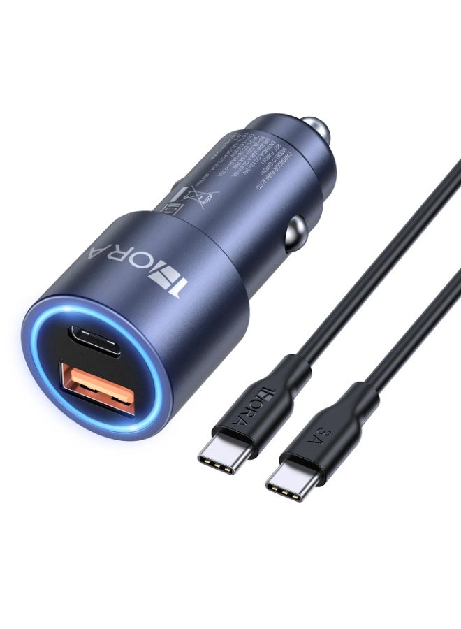 1HORA Car Charger With Cable Type-C 3A - GAR241 - Gray - Image 2