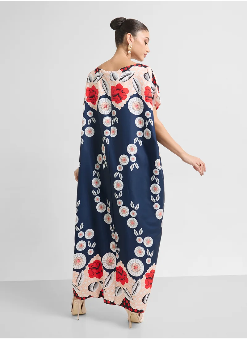 Khizana Printed Night Kaftan