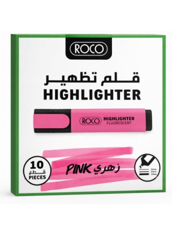 ROCO Highlighter Pink Pack of 10 - Image 1