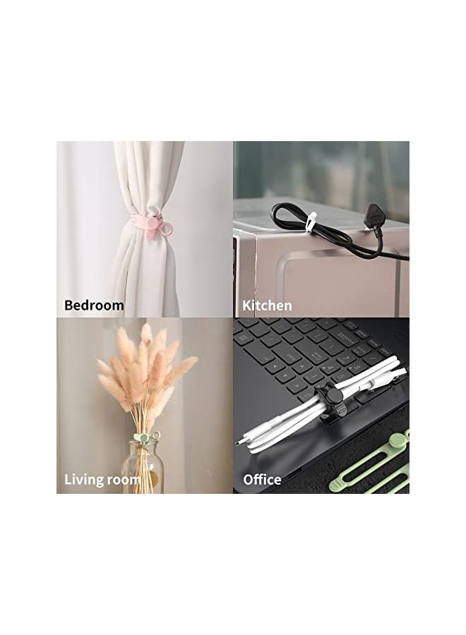 UMUST Silicone Cable Ties, Reusable Cable Management Organizer,Cable Straps,Cord Ties,Multipurpose Elastic Cord Organizer for Bundling and Fastening Cable Cords Wires(black) - Image 5