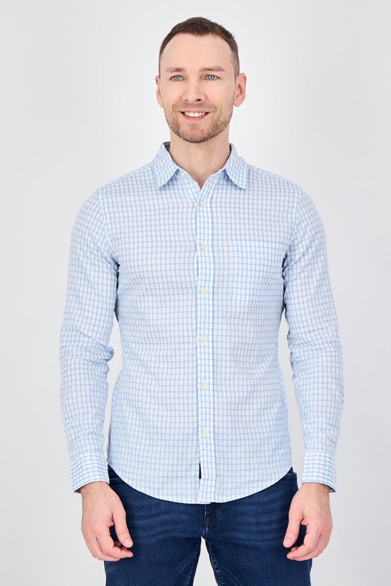 DOCKERS Men Slim Fit Checkered Long Sleeve Casual Shirt, Multicolor - Image 1