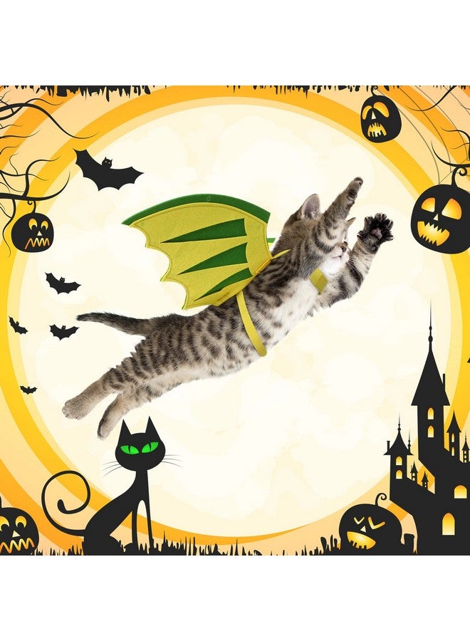 JaGely 8 Pieces Halloween Pet Costume Set 4 Colorful Cat Dog Butterfly Cloak 1 Bat Wings 1 Dinosaur Wings 1 Vampire Cloak 1 Pumpkin Cape for Halloween Party Decoration Cosplay Dress up Accessories - Image 4
